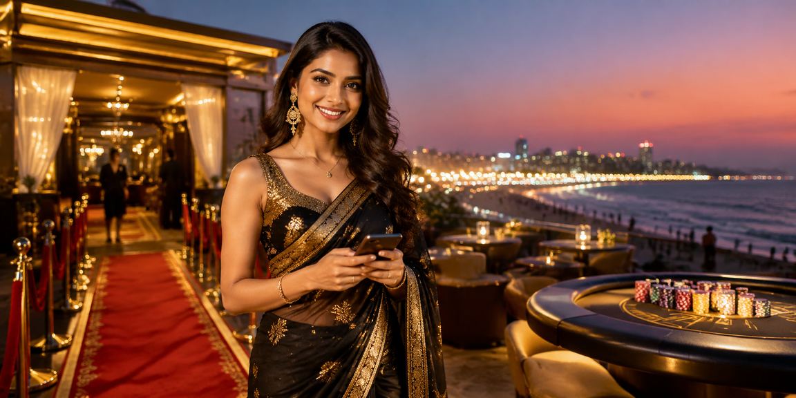 Mobile lottery game player enjoying Chennai's Marina Beach atmosphere